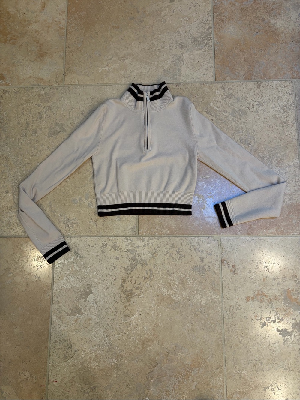 Sunday Best from Aritzia Cropped Mock Neck Zip Sweater